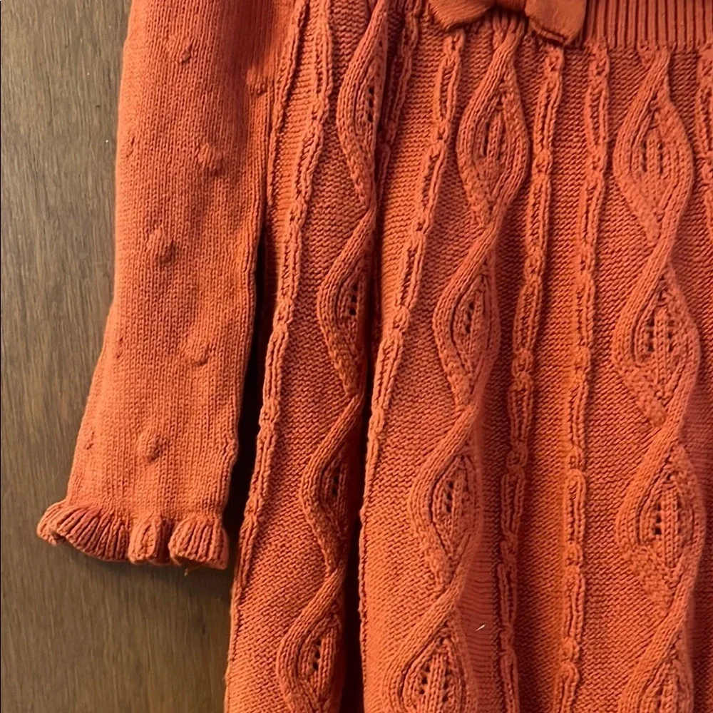 Tahari Orange Sweater with Faux Fur Collar
